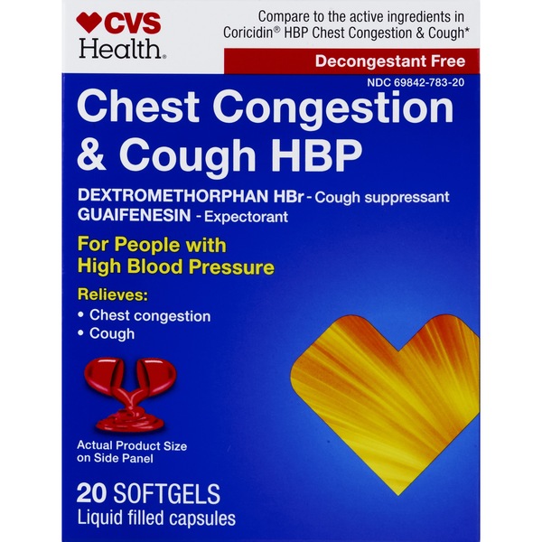 CVS Health Chest Congestion & Cough HBP, 20 CT