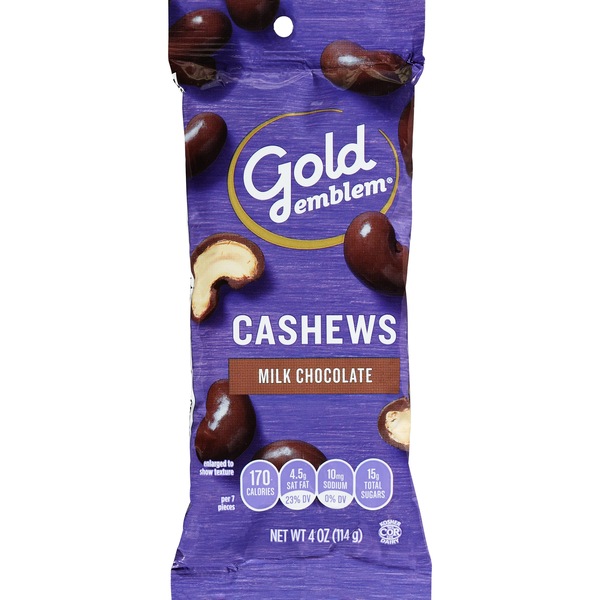 Gold Emblem Milk Chocolate Cashews, 4 oz