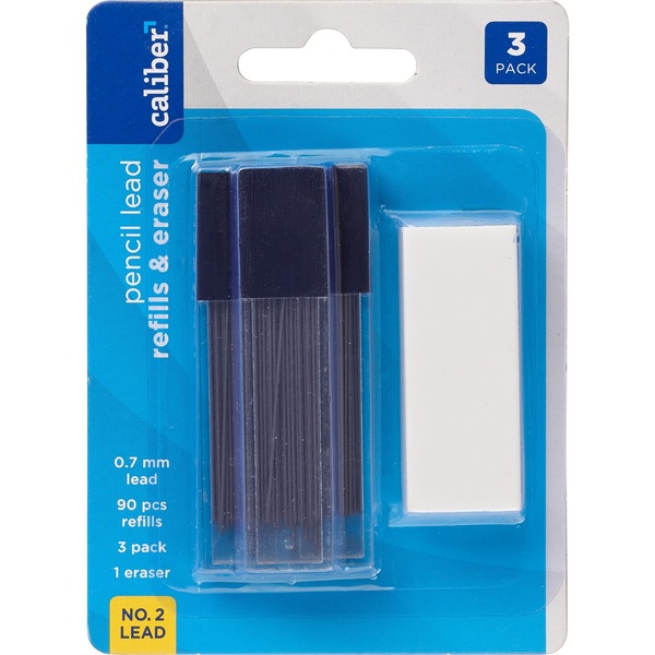 Caliber No. 2 Pencil Lead Refills & Eraser, 3 ct