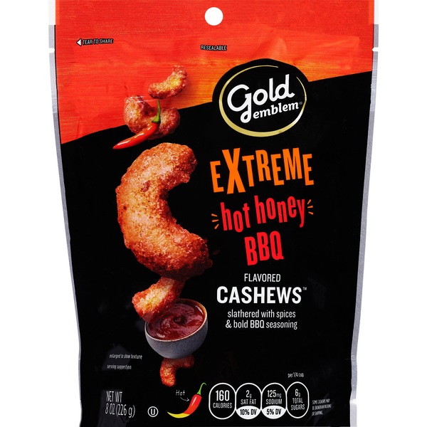 Gold Emblem Extreme Hot Honey BBQ Cashews, 8 oz