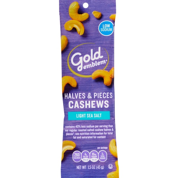 Gold Emblem Light Sea Salt Cashew Halves & Pieces, 1.5 oz