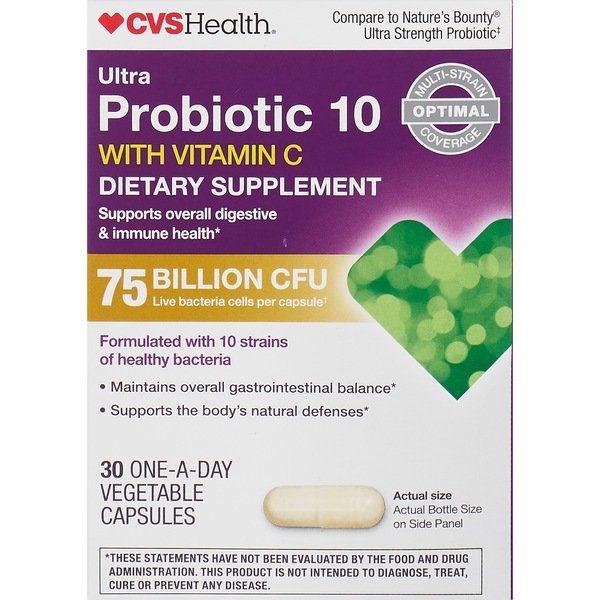 CVS Health Probiotic 10 with Vitamin C, 30 CT