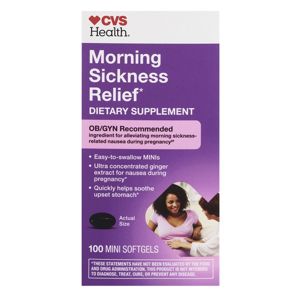 CVS Health Morning Sickness Relief Softgels, 100 CT