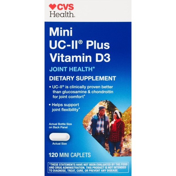 CVS Health UC-II Plus Vitamin D3 Caplets, 120 CT