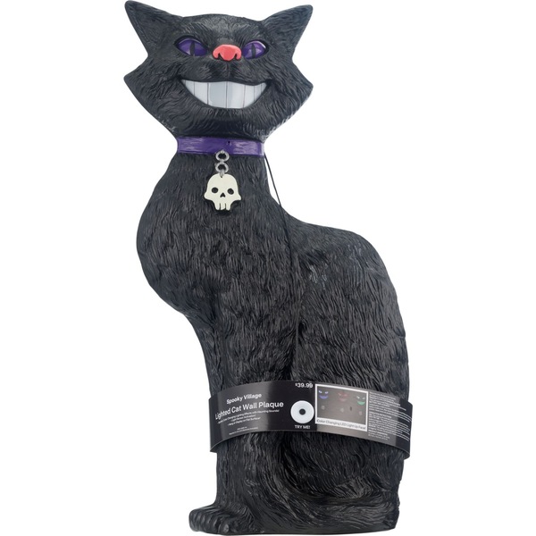 Spooky Village Lighted Cat, 24 in