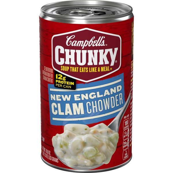 Campbell's Chunky Soup, New England Clam Chowder, Can, 18.8 oz