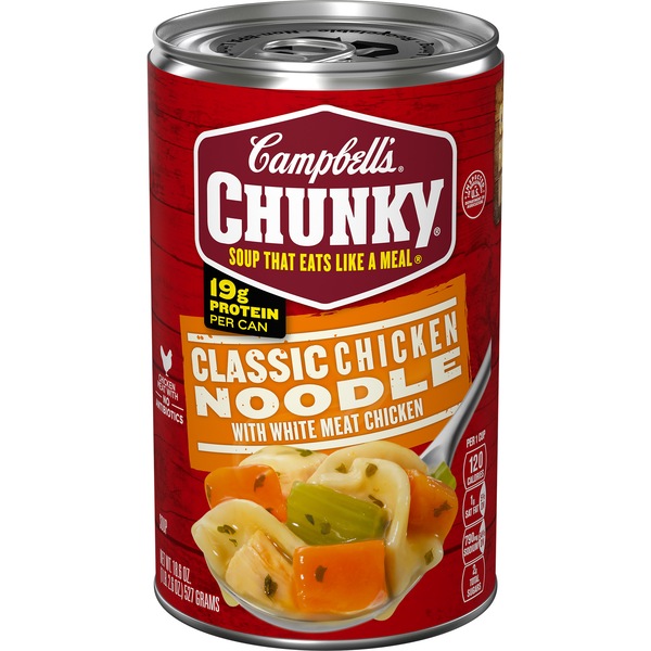 Campbell's Chunky Soup, Classic Chicken Noodle Soup, Can, 18.6 oz