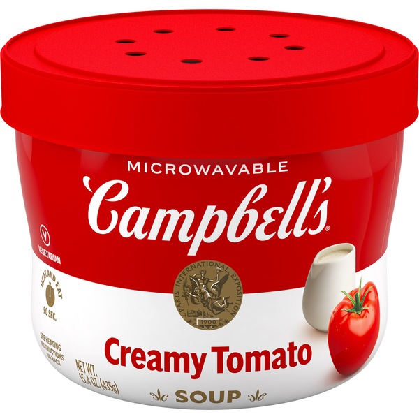 Campbell's Creamy Tomato Soup, Microwavable Bowl, 15.4 oz