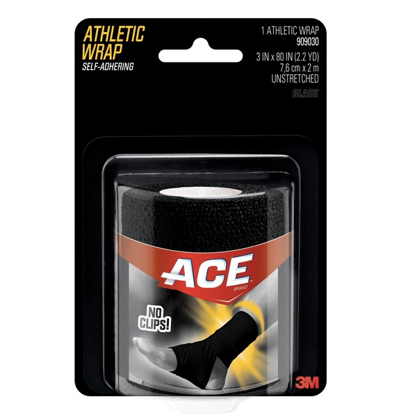 ACE Brand Athletic Wrap, Black, 3in. x 80in., 1 Pack