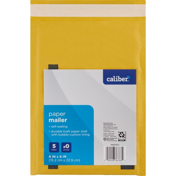Caliber Bubble Mailers, Size 0