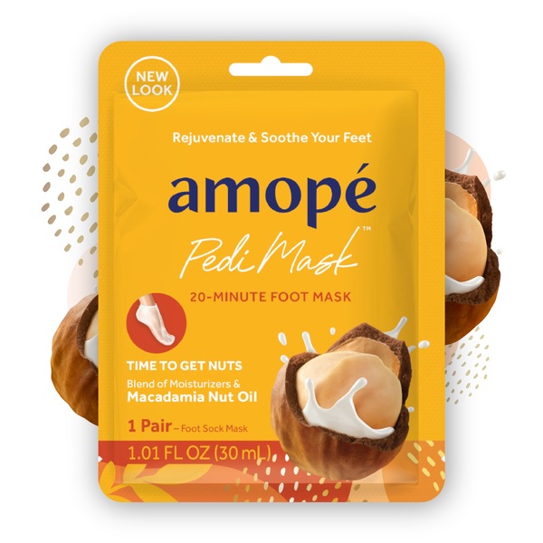Amope PediMask 20-Minute Foot Mask - Time to Get Nuts with Macadamia Nut Oil