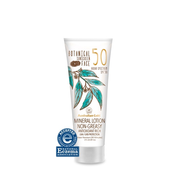 Australian Gold Botanical SPF 50 Tinted Face Mineral Sunscreen Lotion, 3 OZ