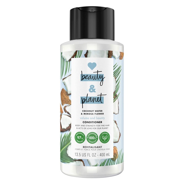 Love Beauty & Planet Volume and Bounty Coconut Water & Mimosa Flower Conditioner, 13.5 OZ
