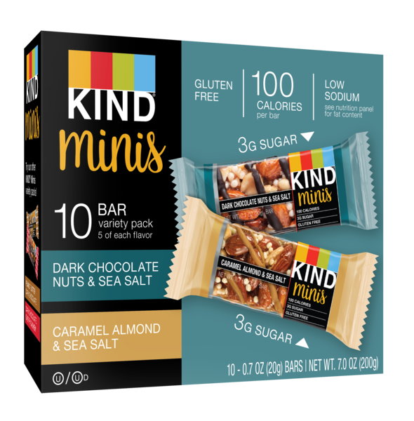 KIND Minis, Caramel Dark Choc Nut & Dark Chocolate Almond Coconut, 20 ct