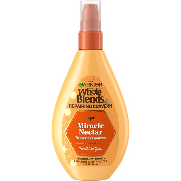 Garnier Whole Blends Leave-In Miracle Nectar Honey Treasures - Tratamiento sin enjuague, 5 oz