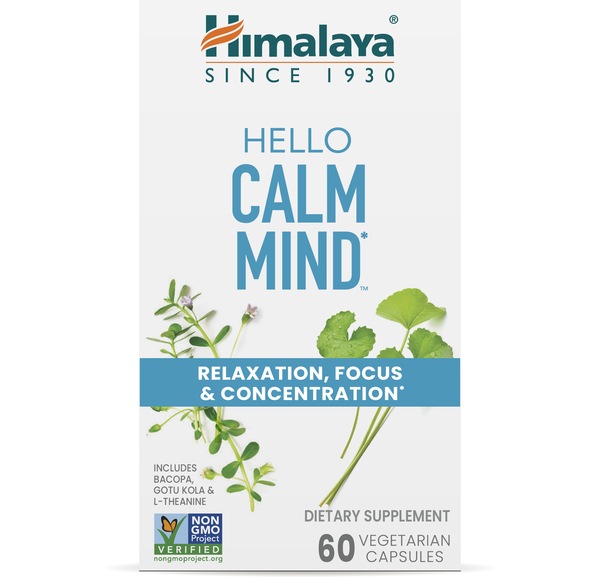 Himalaya Hello Calm Mind Relaxation, Focus & Concentration Capsules, 60 CT