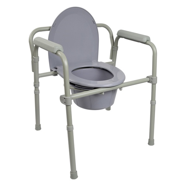 McKesson Commode Chair 13-1/2 Inch Seat Width 350 lbs. Weight Capacity, Gray