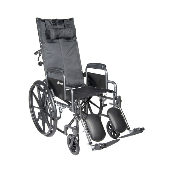 McKesson Reclining Wheelchair, 20 Inch Seat Width, 350 lbs. Weight Capacity