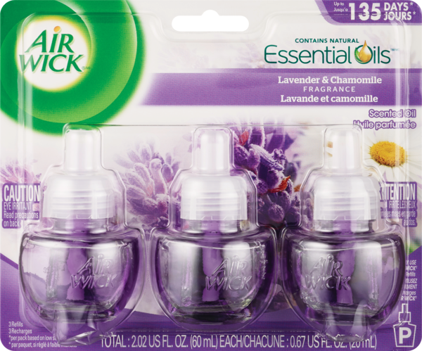 Air Wick - Repuestos con fragancia de larga duración, Lavender, 3 u.