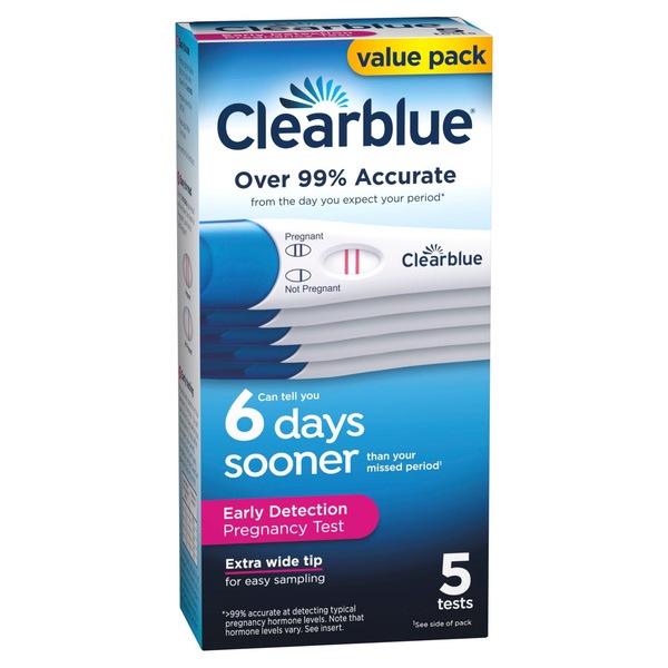 Clearblue 6 Days Sooner Early Detection Pregnancy Test. 5 PK