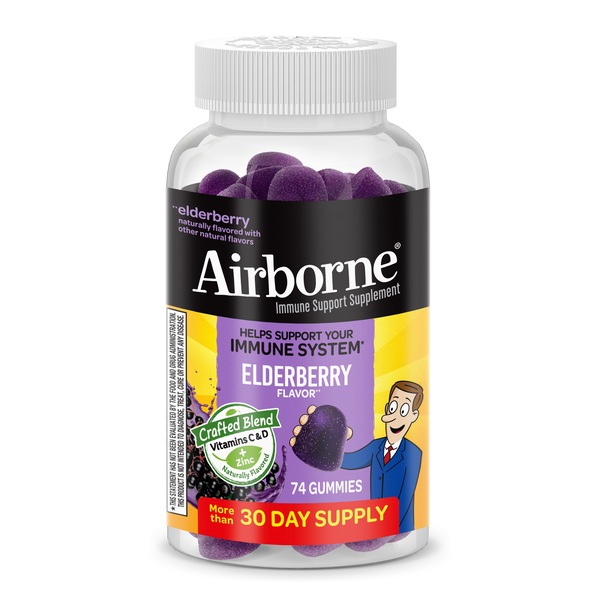 Airborne Immune Support Elderberry Flavor Gummies, 74 CT