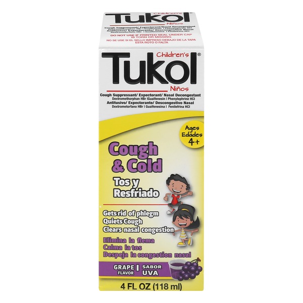 Tukol Children's Cough&Cold DM5+GU50+PE2.5/5ml Syrup Grape