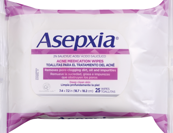 Asepxia Acne Medication Wipes, 25CT