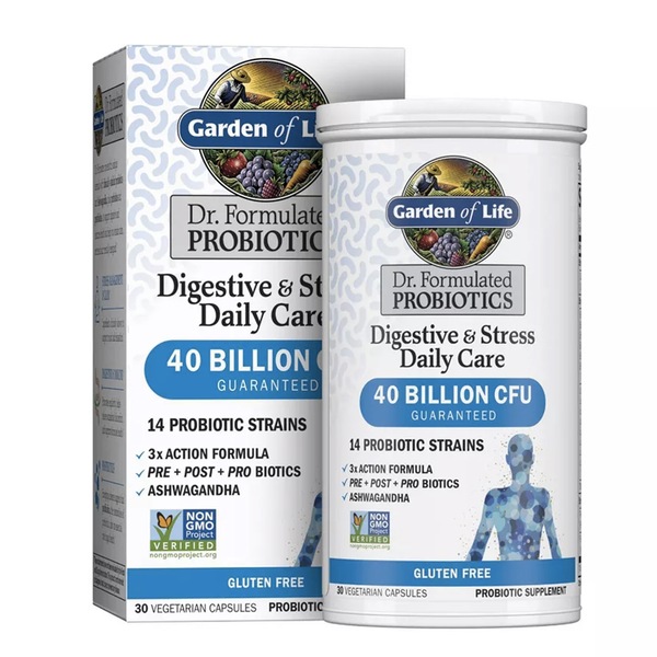 Garden of Life Probiotics Digestive & Stress Daily Care Capsules
