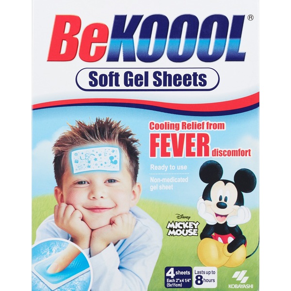 Be Koool Kids Fever Cooling Gel Sheets, 4 CT