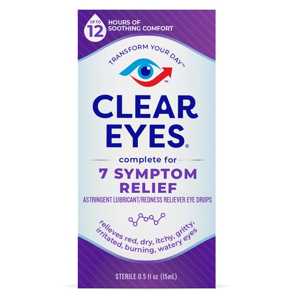 Clear Eyes Complete Symptom Relief Eye Drops, 0.5 fl oz