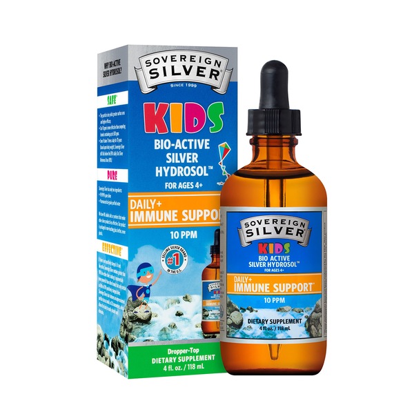 Sovereign Silver Bio-Active Silver Hydrosol for Kids, Dropper Top, 4 OZ