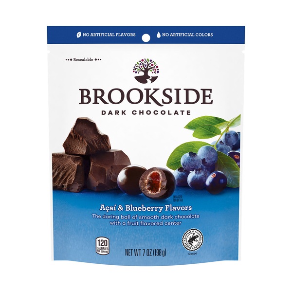Brookside Dark Chocolate, Acai and Blueberry Flavored Snacking Chocolate Bag, 7 oz