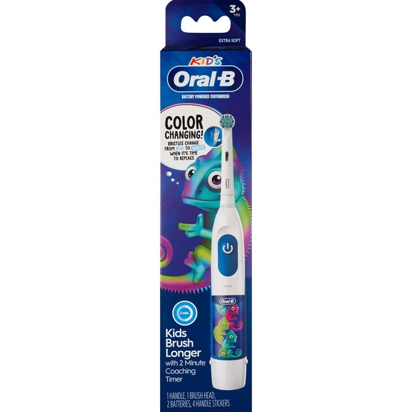 Oral-B Kids Color-Changing Battery Toothbrush, Extra Soft Bristle
