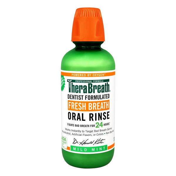 TheraBreath 24-Hour Fresh Breath Oral Rinse, Alcohol-Free, Mild Mint