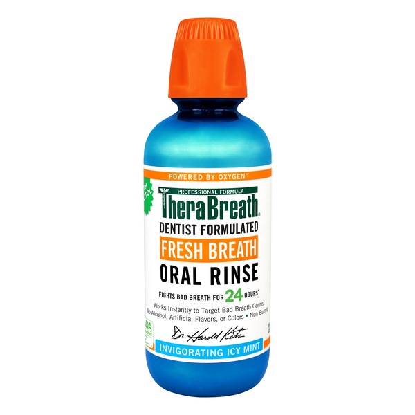 TheraBreath 24-Hour Fresh Breath Oral Rinse, Alcohol-Free, Invigorating Icy Mint