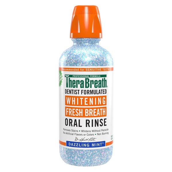 TheraBreath Whitening Fresh Breath Oral Rinse, Dazzling Mint