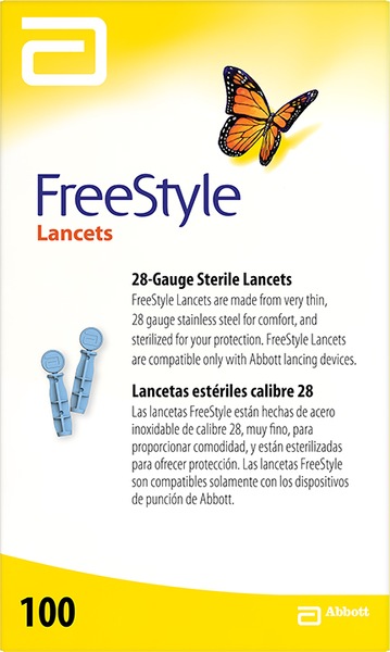 Freestyle 28 Gauge Sterile Lancets, 100 CT