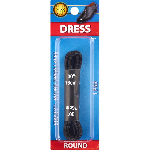 Shoe Gear - Cordones redondos para zapato de vestir, 30'', negro