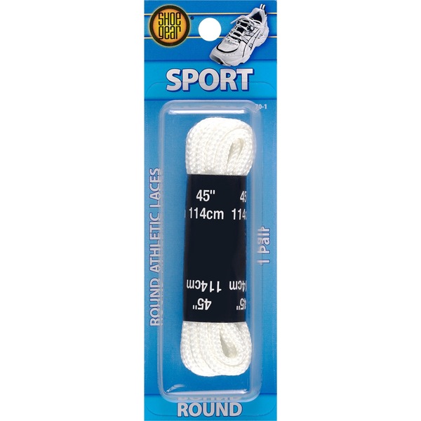 Shoe Gear - Cordones redondos atléticos, 45'', blanco