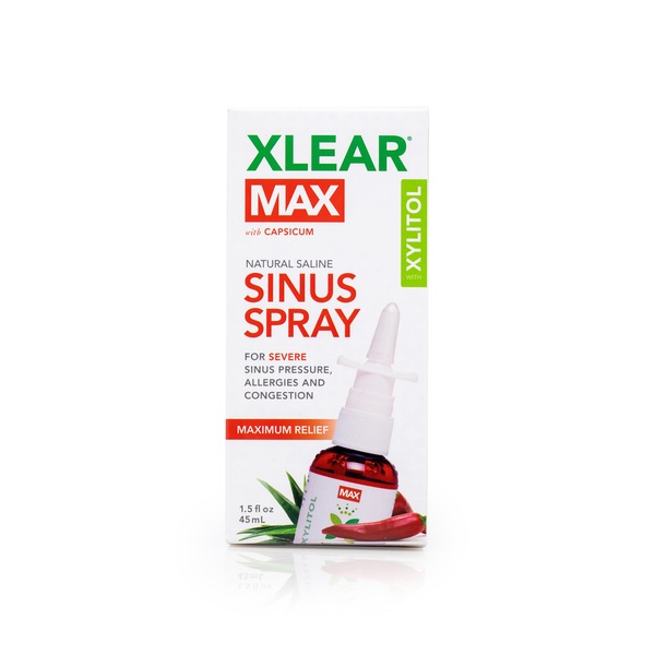 XLEAR MAX with Capsicum Natural Saline Sinus Spray, 1.5 OZ