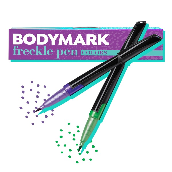 BodyMark Color Freckle Faux Freckle Pen Set, Green and Purple