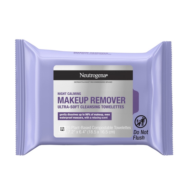 Neutrogena Makeup Remover Cleansing Towelettes Night Calming, 25/Pack