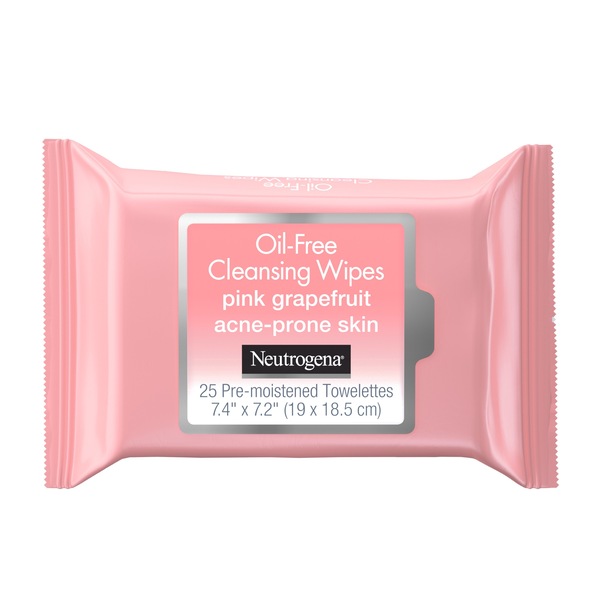 Neutrogena Oil-Free Cleansing Wipes Pink Grapefruit, 25/Pack