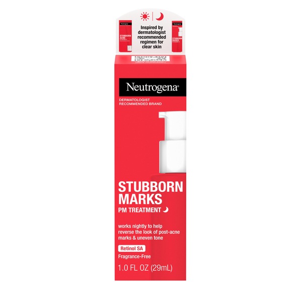 Neutrogena Stubborn Marks PM Treatment - Tratamiento nocturno para manchas difíciles con Retinol SA, 1 oz