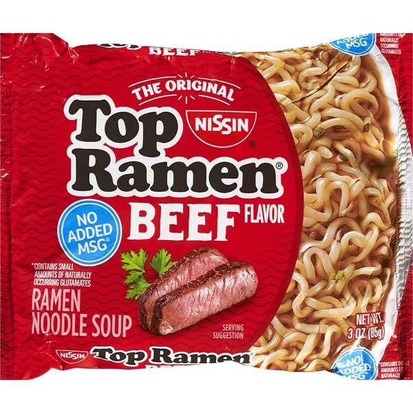 Nissin Top Ramen Oodles Of Noodles, Beef Flavor, 3 oz