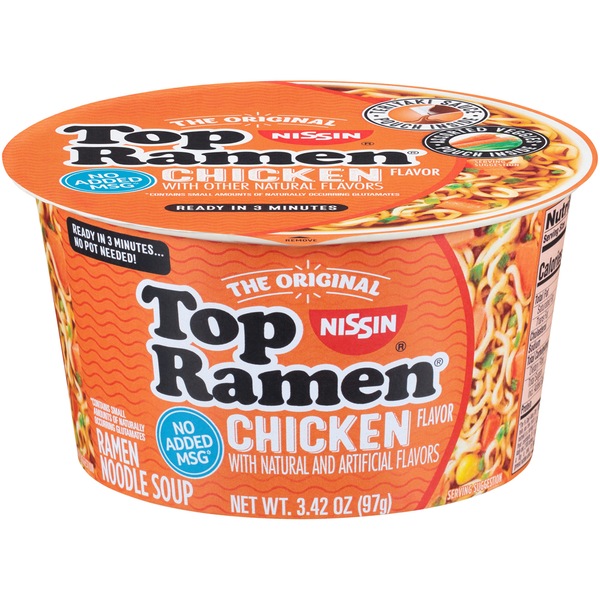 Top Ramen Noodle Soup Bowl, Chicken Flavor, 3.42 oz