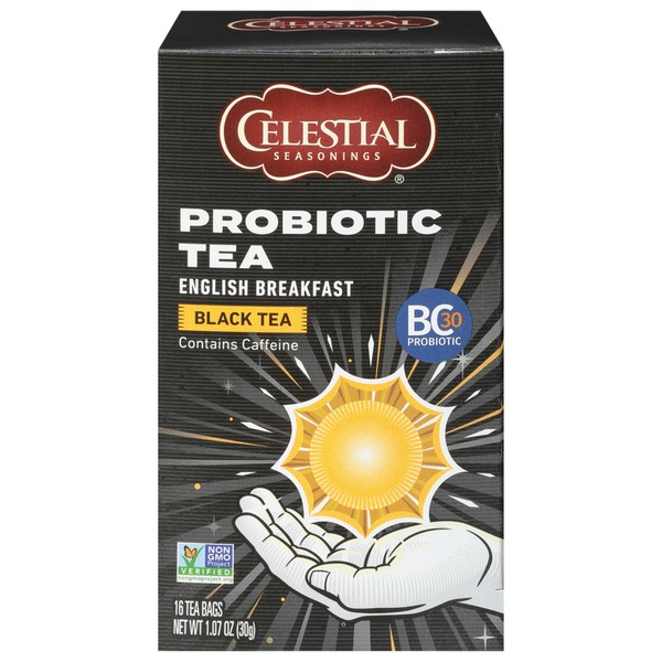 Celestial Seasonings Probiotic Tea English Breakfast Black Tea Bags, 16 ct