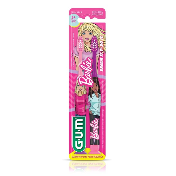 GUM Barbie Ultra Soft Training Toothbrush, ages 3+, 2 CT