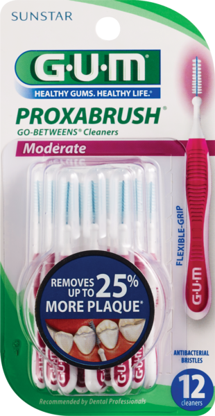 Gum Proxabrush Go-Betweens Refills Cleaners, Moderate