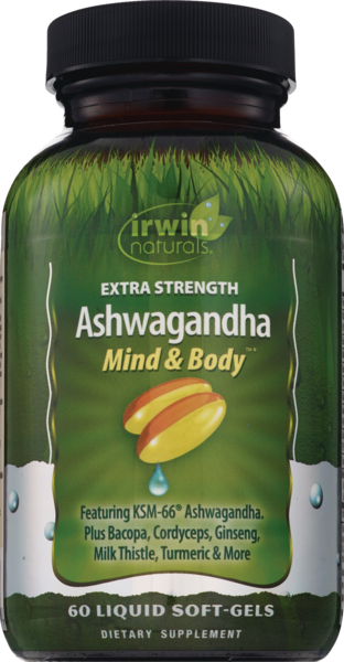 Irwin Naturals Extra Strength Ashwagandha - Suplemento dietario, 60 u.